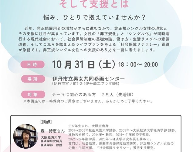 非正規シングル女性　労働・生活そして支援とは